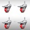 Service Caster 3 Inch SS Red Polyurethane 3/8 Inch Threaded Stem Caster Set Total Lock Brake SCC-SSTSTTL20S314-PPUB-RED-381615-4 - alternate 1